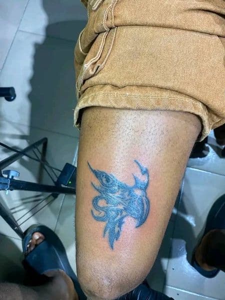 Tribal + Abstract stylized creature tattoo on Thigh by daniel-silva-tatts on TattMe