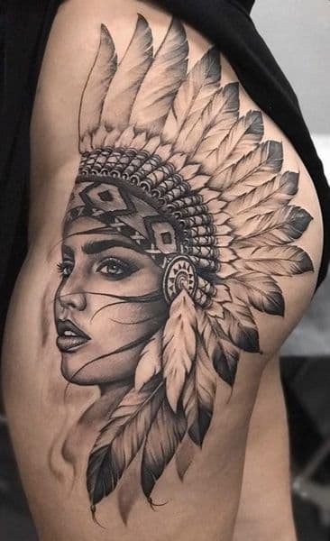 Black & Grey + Realism woman tattoo on Hip by daniel-silva-tatts on TattMe