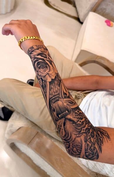 Black & Grey + Realism rose tattoo on Forearm by sophie_art_studio on TattMe