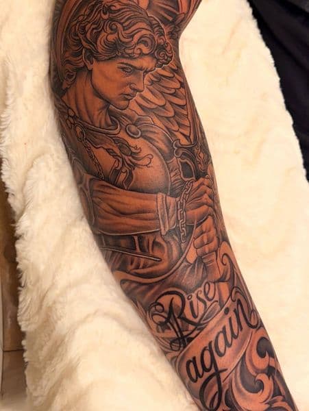 Black & Grey + Realism angel tattoo on Forearm by sophie_art_studio on TattMe