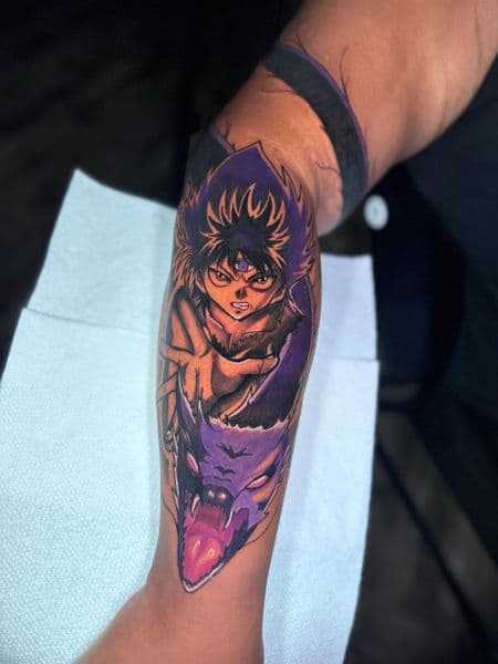 Anime + Color character tattoo on Forearm by rhaeology on TattMe