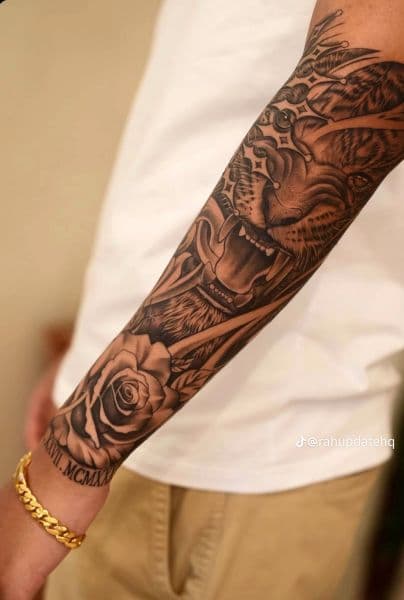 Black & Grey + Realism lion tattoo on Forearm by sydneysmithtattoo on TattMe