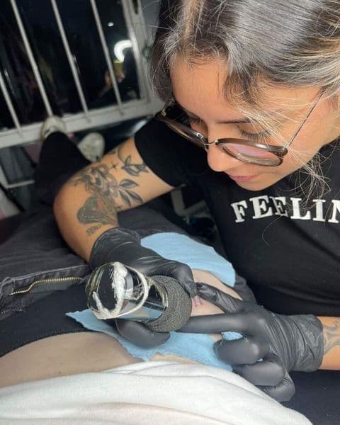 Fine Line + Lettering tattoo session tattoo on Hip by Elite_ink_work on TattMe