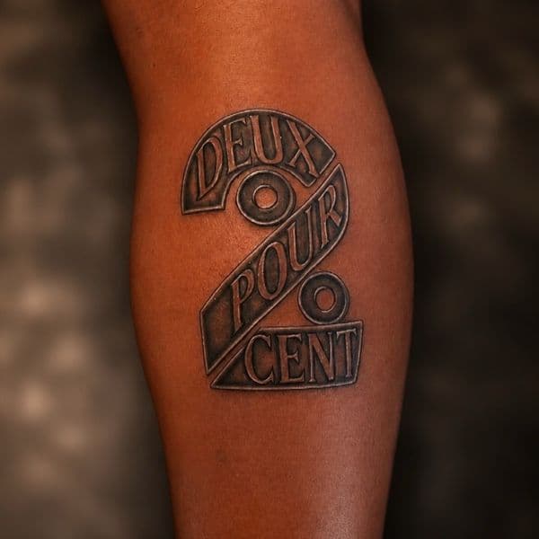 Black & Grey + Lettering number tattoo on Calf by tattedby_A on TattMe