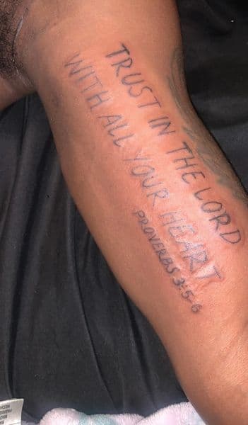 Lettering + Minimalist lettering tattoo on Forearm by Phillys_Finest_customs_ on TattMe