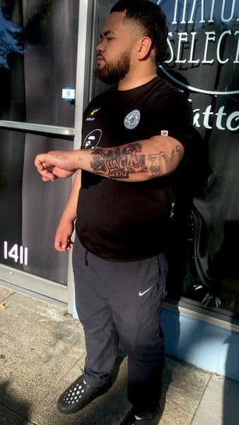 Lettering + Graffiti cityscape tattoo on Forearm by 008ink on TattMe