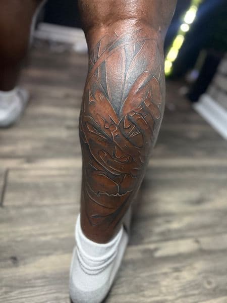 Abstract + Geometric abstract tattoo on Calf by tatt__artistkey on TattMe