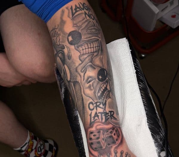 Black & Grey + Illustrative clowns tattoo on Forearm by itattyedyabihh on TattMe