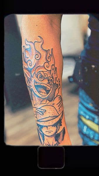 Anime + Black & Grey luffy tattoo on Forearm by Dcmbrs_finest on TattMe