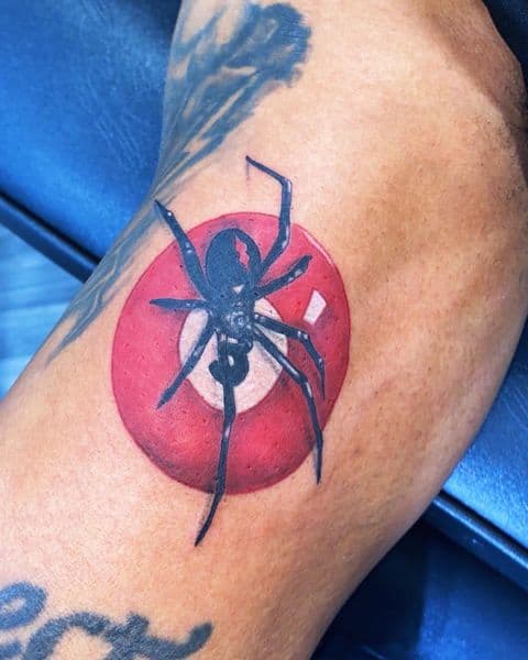 Color + Illustrative spider tattoo on Upper Arm by Dcmbrs_finest on TattMe