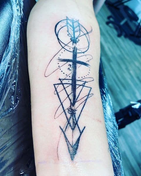 Geometric + Abstract arrow tattoo on Forearm by Dcmbrs_finest on TattMe