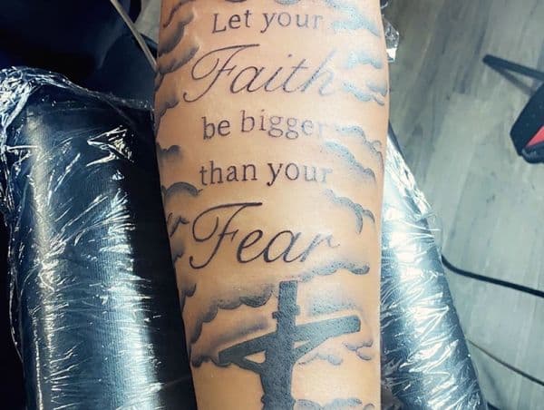 Lettering + Script text tattoo on Forearm by Dcmbrs_finest on TattMe