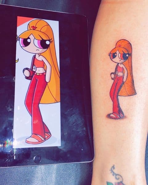 Cartoon + Anime cartoon character tattoo on Calf by Dcmbrs_finest on TattMe