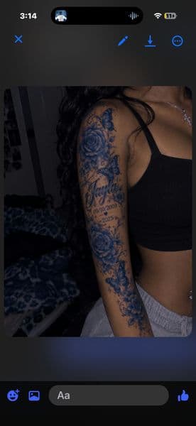 Floral + Color roses tattoo on Half Sleeve by big_pimp_brayden on TattMe