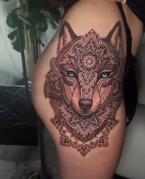Realism + Black & Grey wolf tattoo on Hip by Daniel_Slime_Tattoo on TattMe