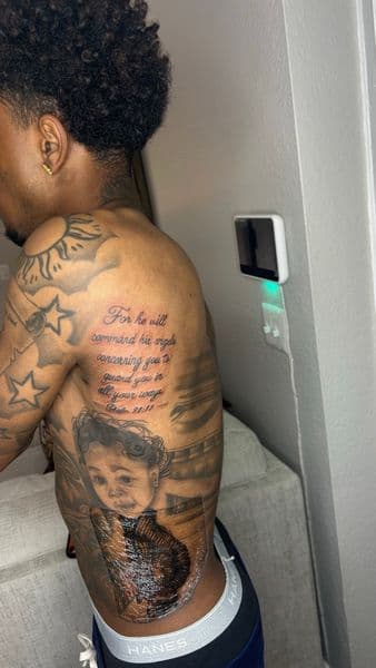 Black & Grey + Realism baby tattoo on Side (Torso) by Slimxink on TattMe