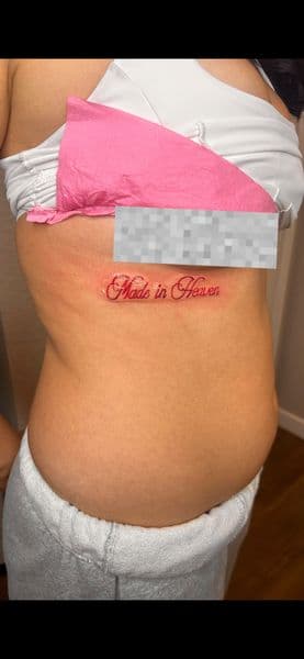 Lettering + Script lettering tattoo on Ribs by Slimxink on TattMe