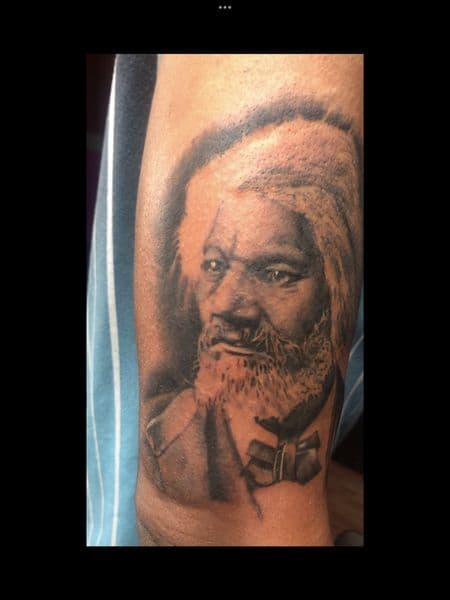 Realism + Black & Grey portrait tattoo on Upper Arm by Moving_Murals on TattMe
