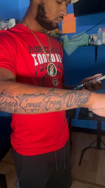 Lettering + Script lettering tattoo on Forearm by Rell_MadeYouInk on TattMe