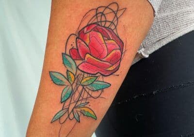 Illustrative + Color flower tattoo on Forearm by darya on TattMe