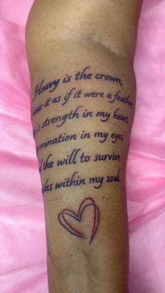 Lettering + Script text tattoo on Forearm by InkedByJayy on TattMe